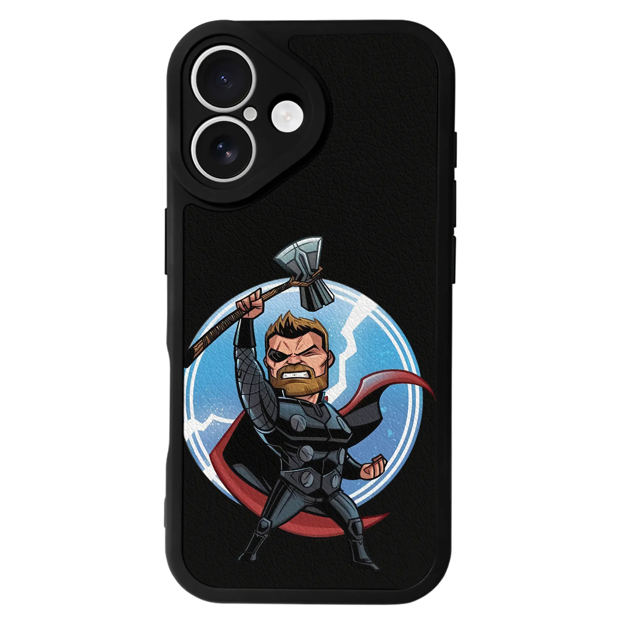 アベンジャーズ (Avenjāzu) グッズ マイティ・ソー（Thor） - IPhone 16シリーズ対応 ・ シリコンスマホケース ・ レザー調 ・ 高精度フィット ・ 耐衝撃 ・ ワイヤレス充電対応 ・ 精密カット